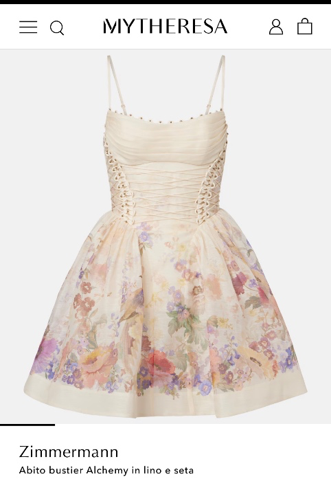 Zimmermann-Abito bustier Alchemy in lino e seta