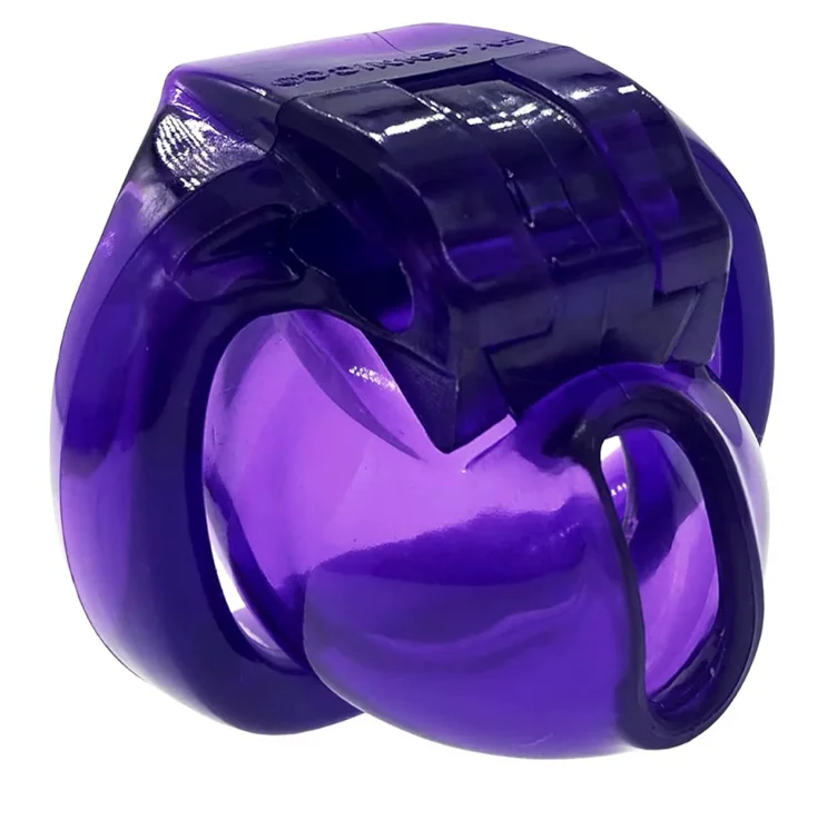 FYJENNICC HT-V4 Chastity Cage for Men | 5 Adjustable Wide Rings & 6 Colors | Beginner-Friendly | Adult Sex Toy with Sizing Guide (Purple, Nub) - Nub - Purple