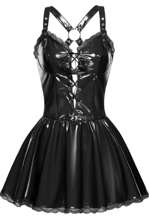 Patent leather dress black