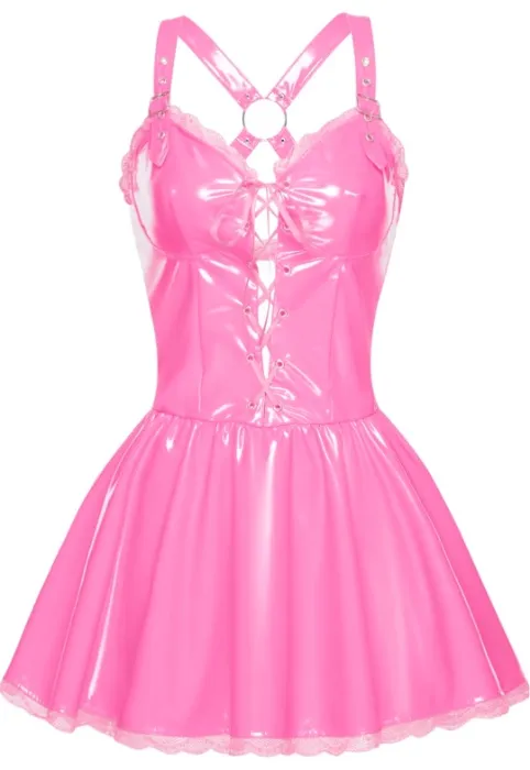 Patent leather dress pink