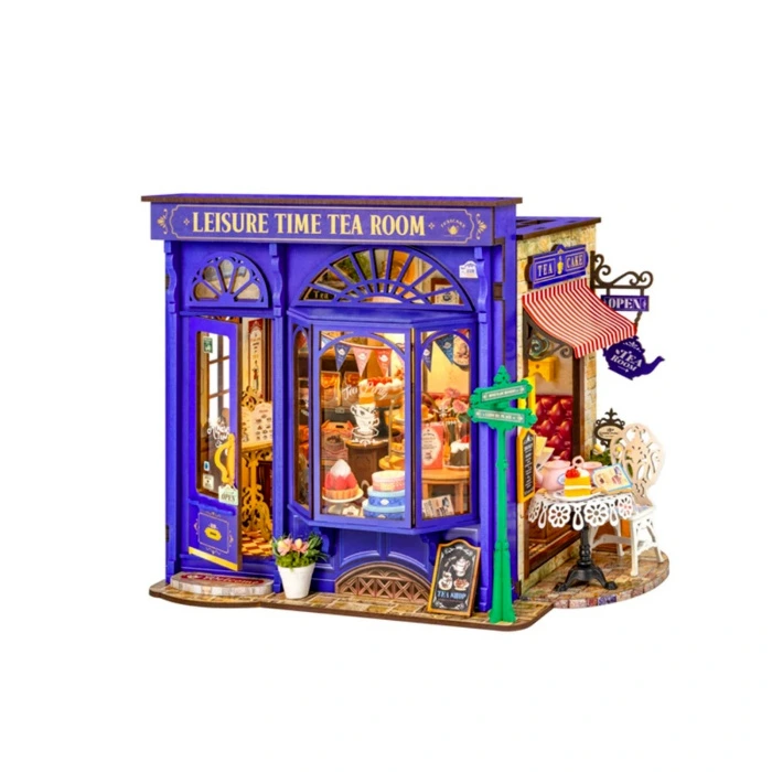 Leisure Time Tea, Room Dollhouse 3D Wooden Puzzle Toys