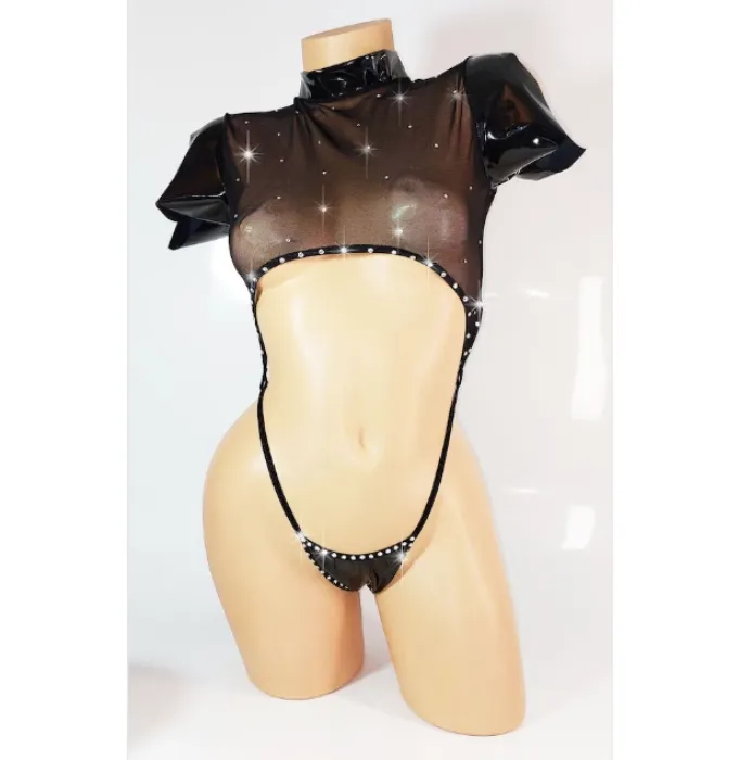RHINESTONE One-piece Crop Top Slingshot - Etsy