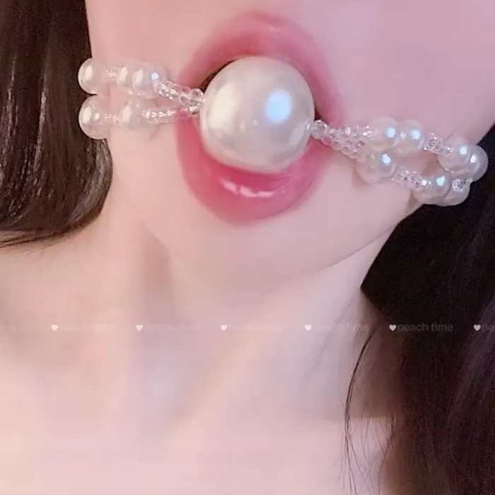Pearl mouth ball gag ࿔*:･⚪˚˖𓍢ִ໋
