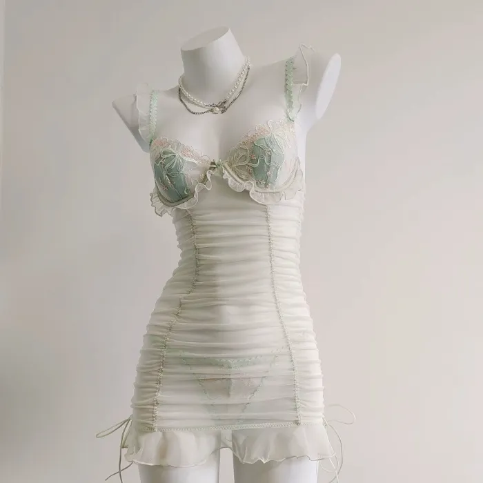 See Through Mesh Lace Lingerie Backless Nightdress 