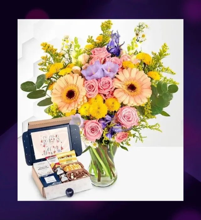 Flowers & afternoon tea basket