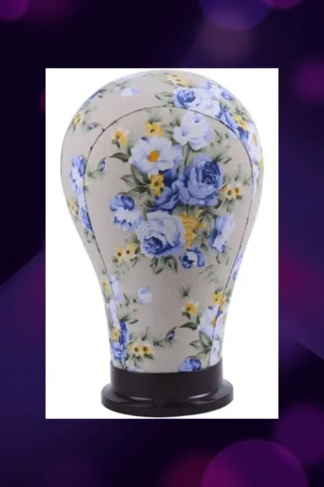 Floral Canvas Manikin Head 