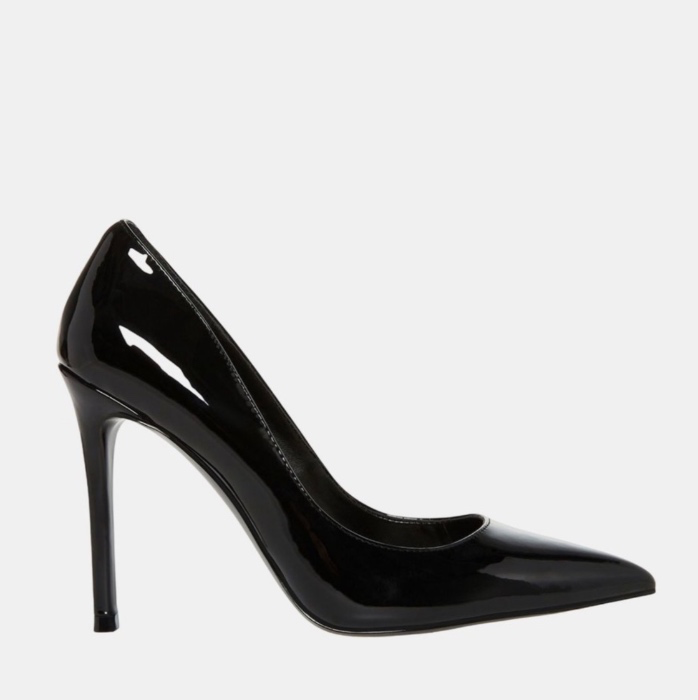 Evelyn Black Patent Heels