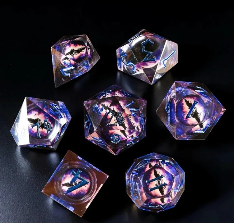 Enchanted Dragon (Purple) Liquid Core Dice Set | Default Title