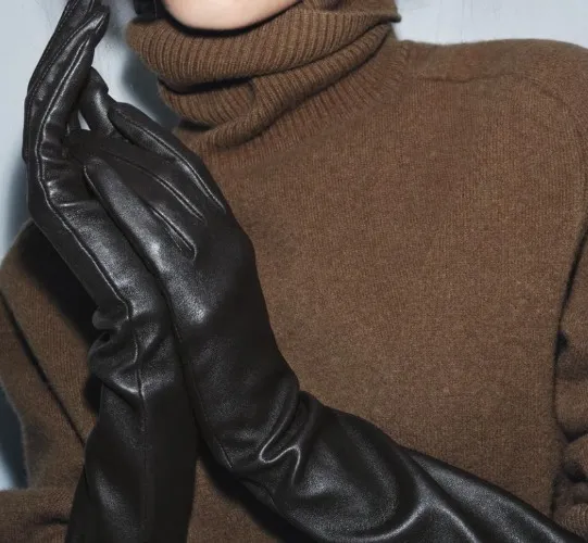 LONG GLOVES MADE OF 100% LEATHER