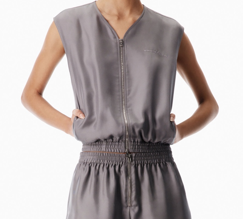 alexanderwang Silk Twill Cropped Vest US
