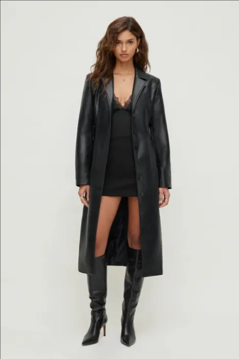 Faux Leather 🖤 Trench