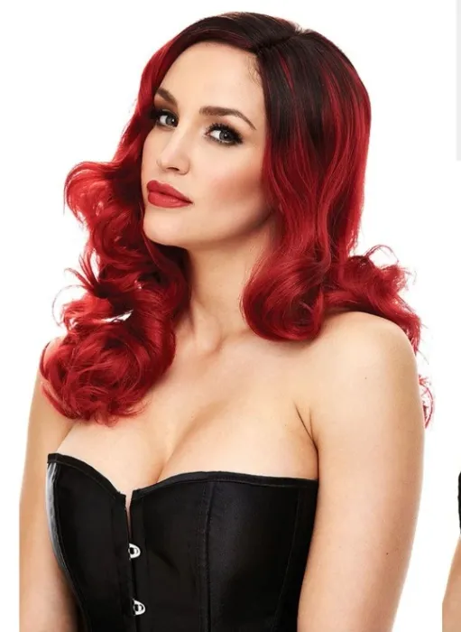Curled Wig ❤️ Dark Red