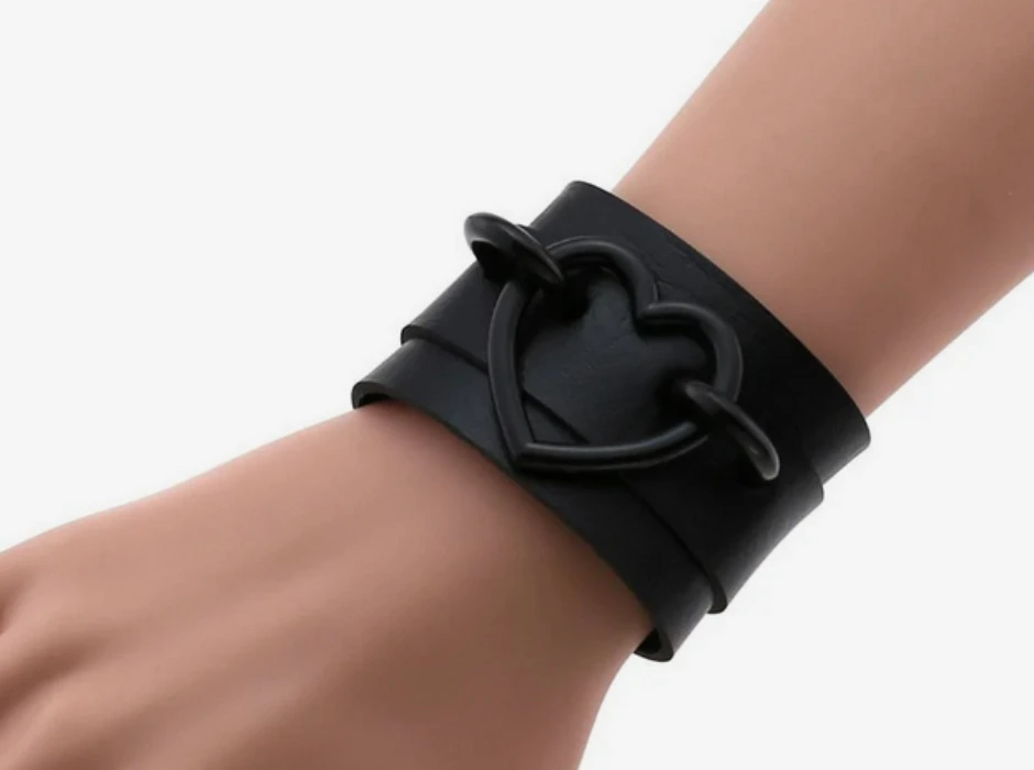 Red and Black Heart Wristband