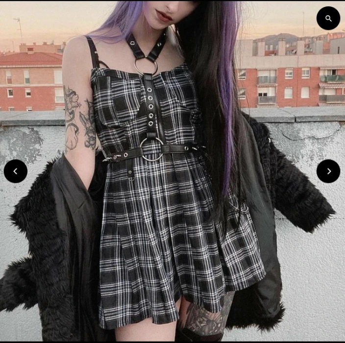 'Preppy' Grey or Red Plaid Grunge Dress