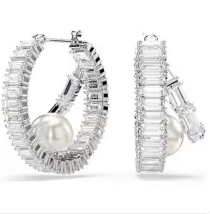 Pendientes de aro Ariana Grande x Swarovski, Crystal Pearl