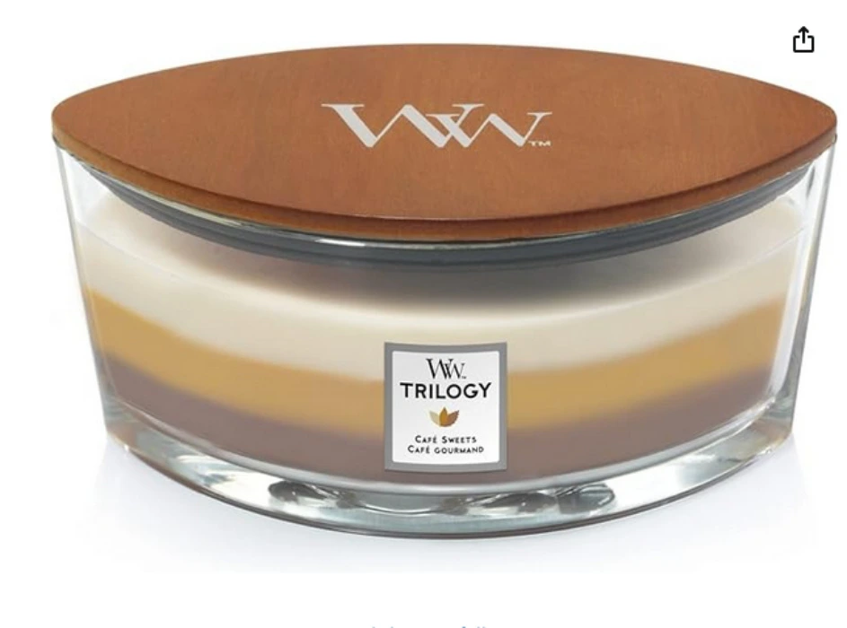 WoodWick Ellipse Scented Candle, Multicolor (Coffee Sweets), 16 oz 