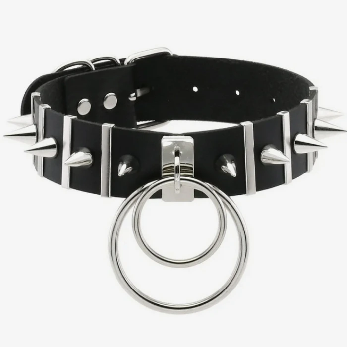 Black Spike Ring Choker