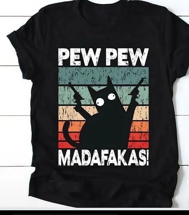 Pew, pew madafakas cat t-shirt