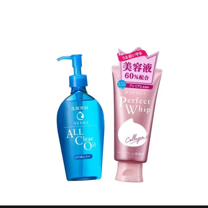 SENKA SHISEIDO - All Clear Oil & Perfect Whip Collagen Cleansing Foam