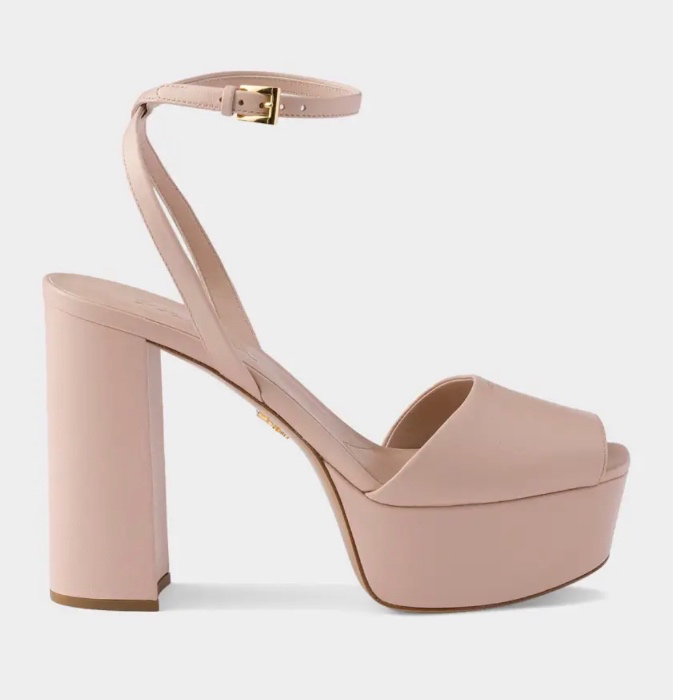 Prada 115mm Nappa Leather Platform Sandals
