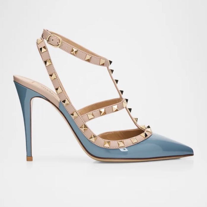 Valentino Rockstud 100mm Slingback High-Heel Pumps