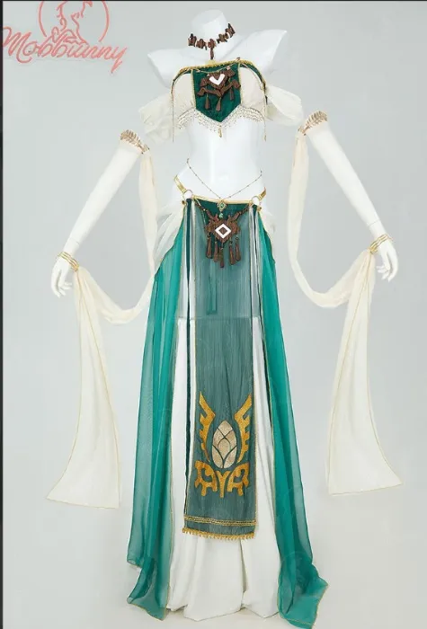 [MobElf] Princess Zelda Derivative Sexy Dance Style Lingerie Costume Short Top and Skirt with Headpiece Necklace