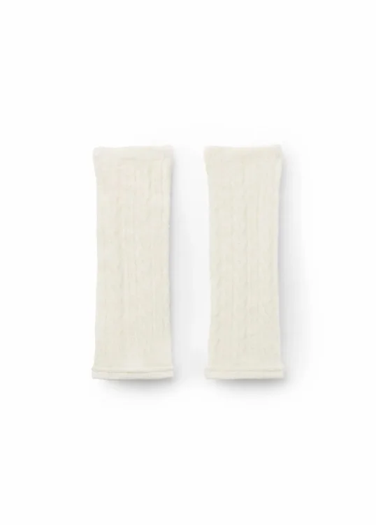 Hand Warmers with Cashmere Off White