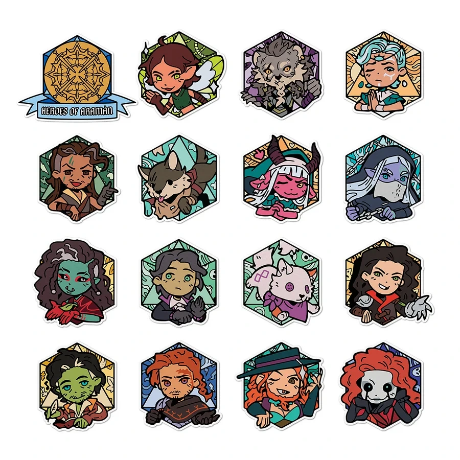 Heroes of Aramán Chibi Sticker Set 16-Pack — Critical Role