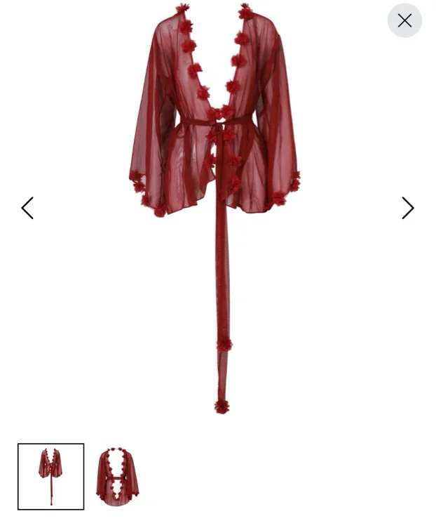 Fifi New Edition Backless Red Short Petal Kimono