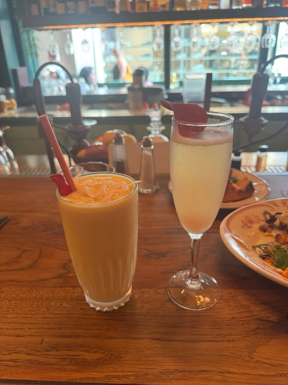 Mango strawberry protein shake