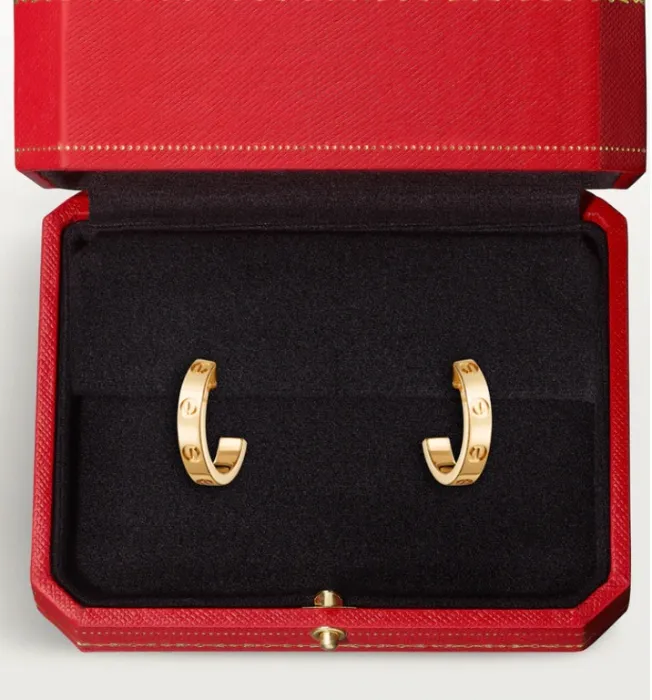 Cartier LOVE small hoop yellow gold earrings