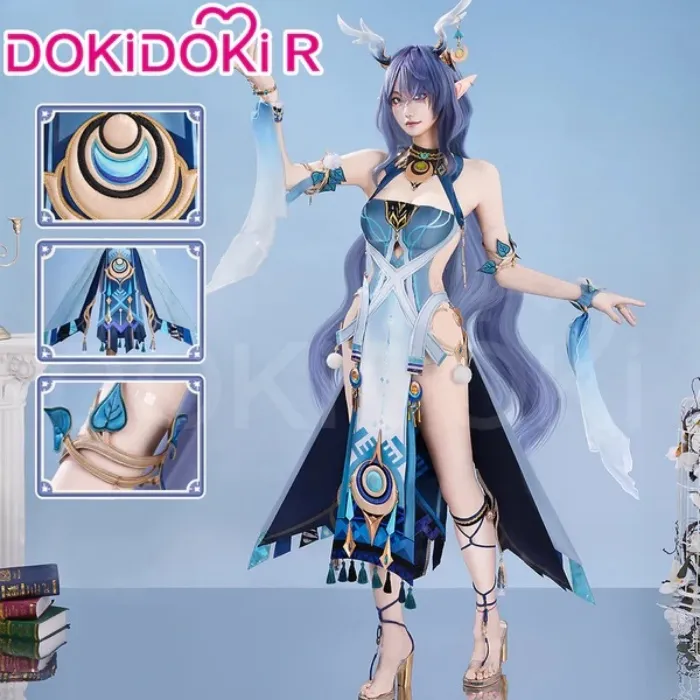 【US/EU LOCAL SHIPPING】【Size XS-2XL】DokiDoki-R Game Genshin Impact Cosplay Lauma Costume Song of the Welkin Moon Nod Krai | 【For US Addresses Only】 / Costume Only-M-Ready For Ship