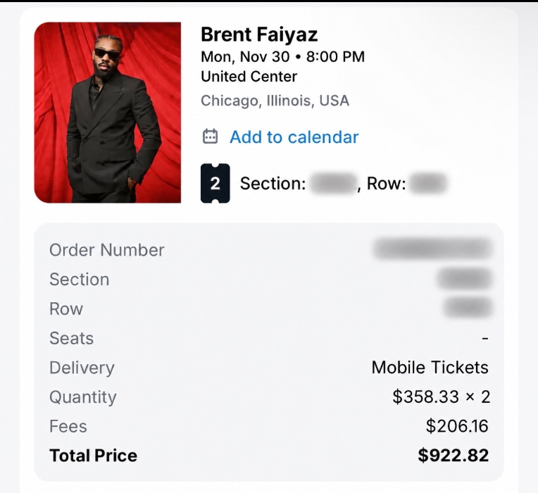 Concert tickets 