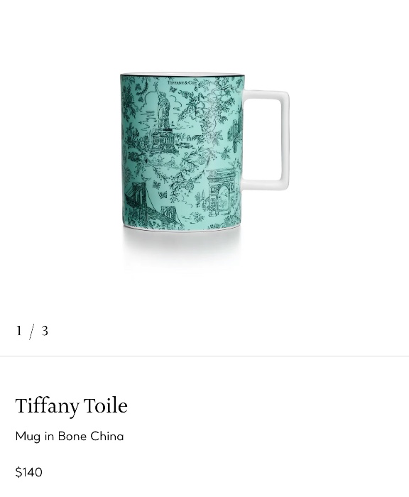 Tiffany Toile Mug in Bone China