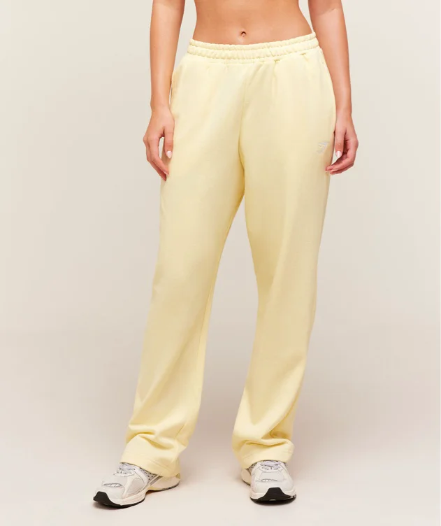 Gymshark Training Fleece Straight Leg Regular Joggers - Butter Yellow