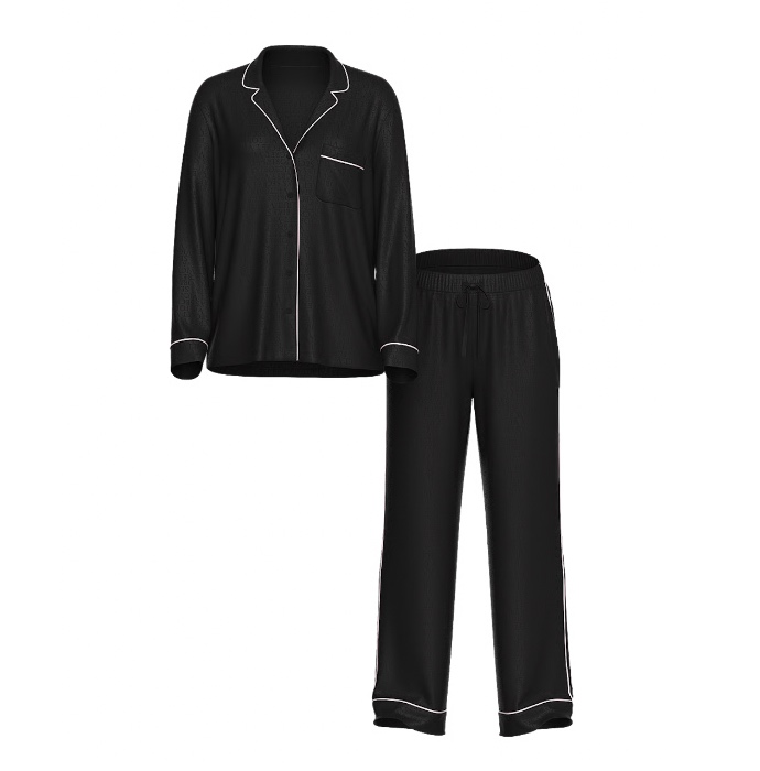 Pyjama long en satin Signature