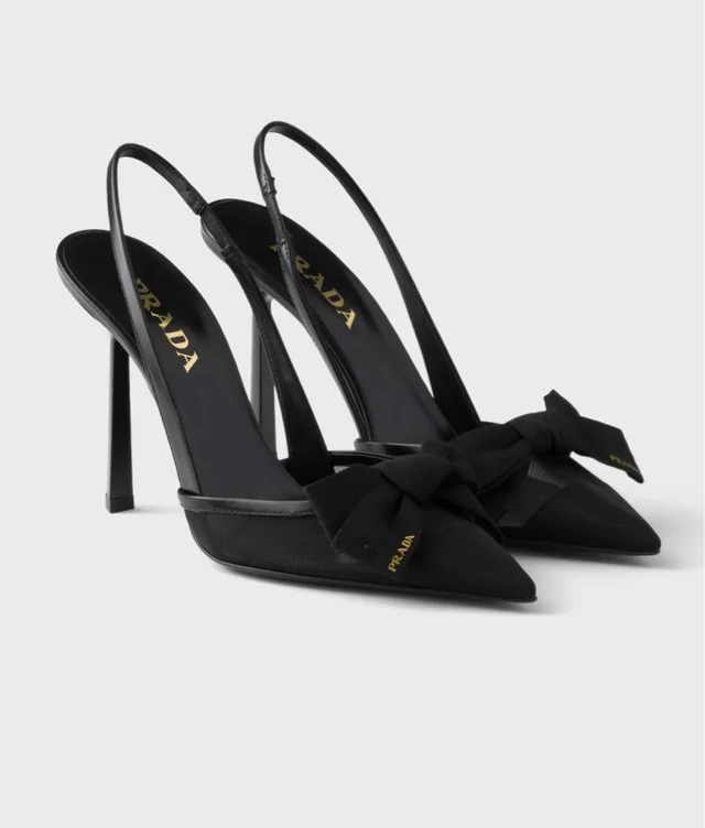 Prada mesh sling back heels