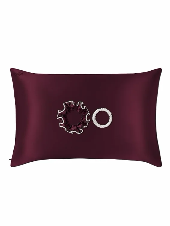 Slip silk pillowcase and hair tie.