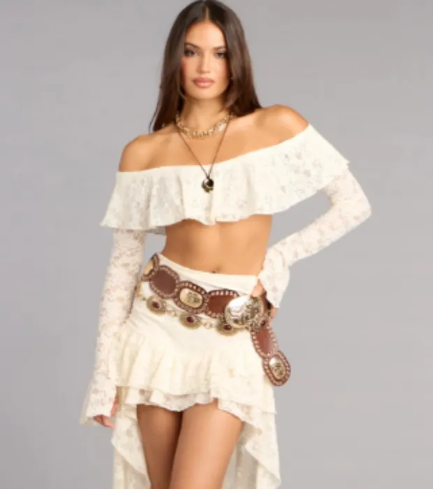 Boho Nights Lace Crop Top 