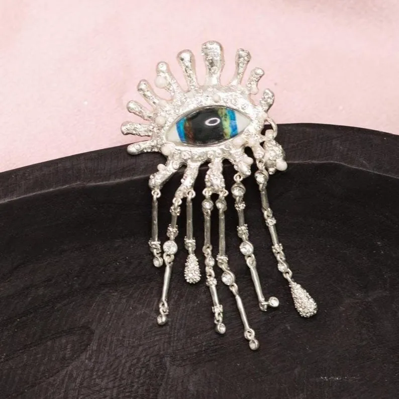 Vintage evil eye brooch