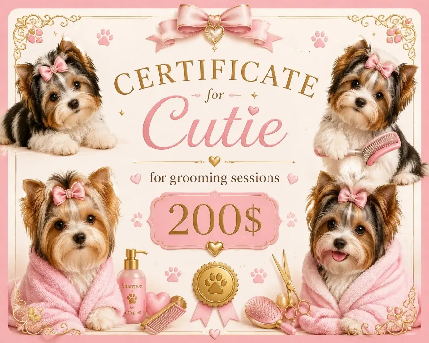 Certificate for grooming sessions