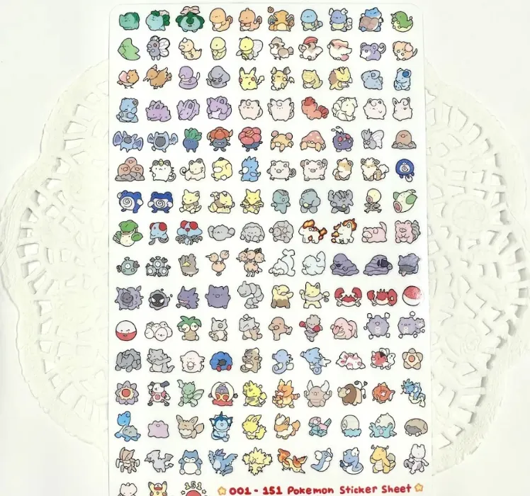 [Personal] Full Set Pokemon Gen 1 vinyl stickers by midorichann