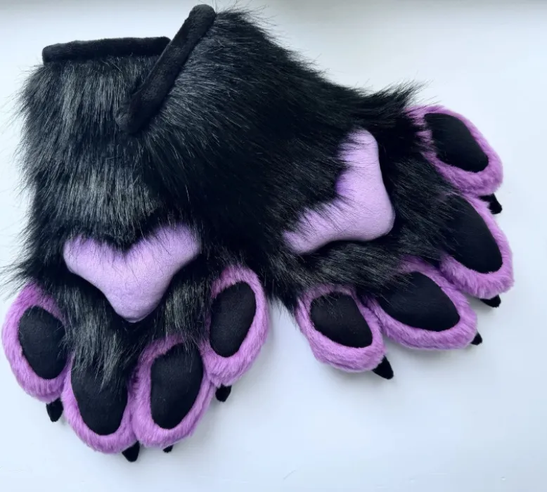 Faux Fur Purple Fursuit Paws Paws