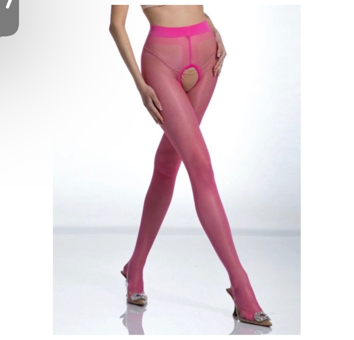 Amour Hip Gloss Crotchless Tights