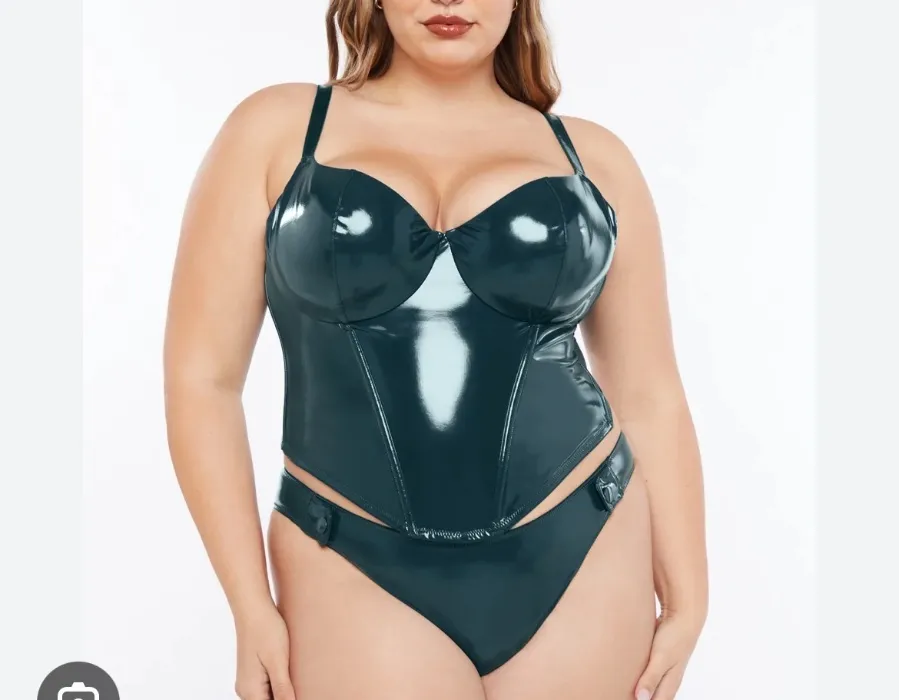 Vinyl/Wet Look Lingerie Set