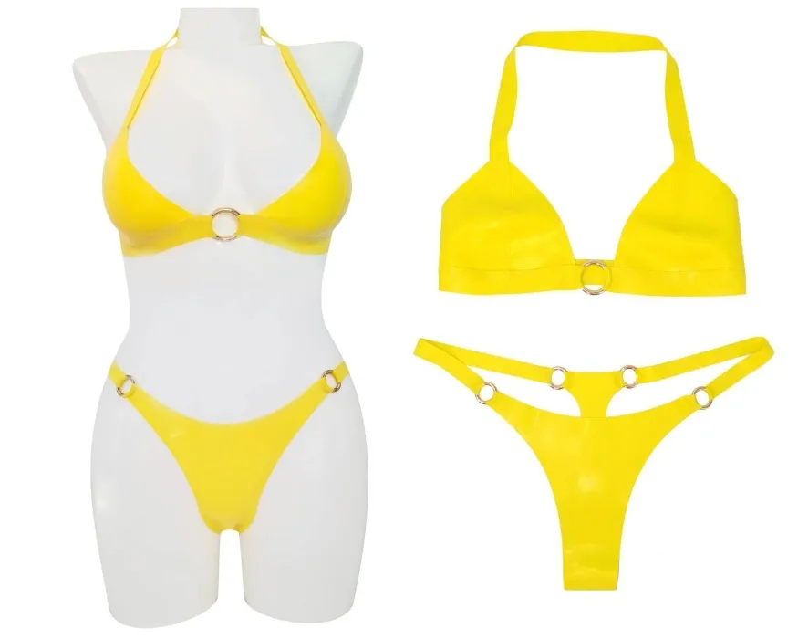 Yellow Latex Thong