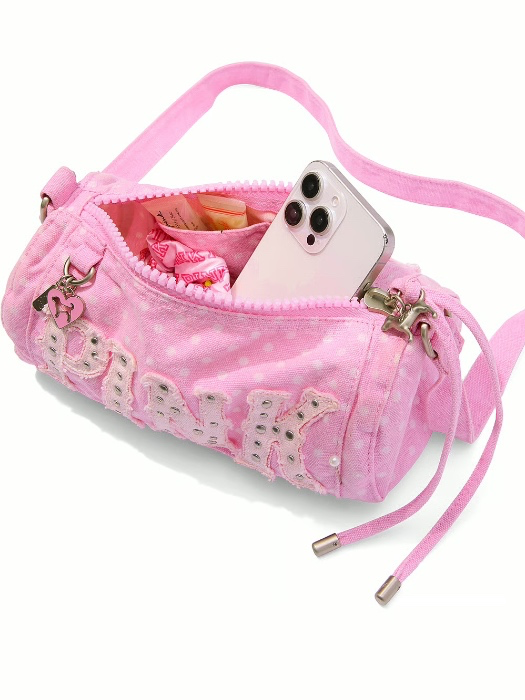 pink leopard duﬄe shoulder bag 