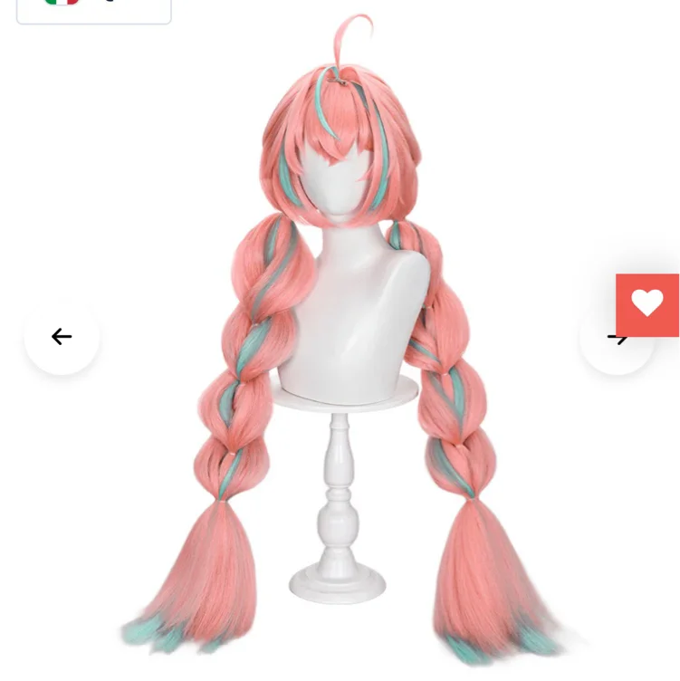 【Ready For Ship】DokiDoki Game Genshin Impact Cosplay Varesa Wig / Horn / Eyelashes Long Pink Green Highlights Hair Removable Ahoge | Horn Only-In Stock