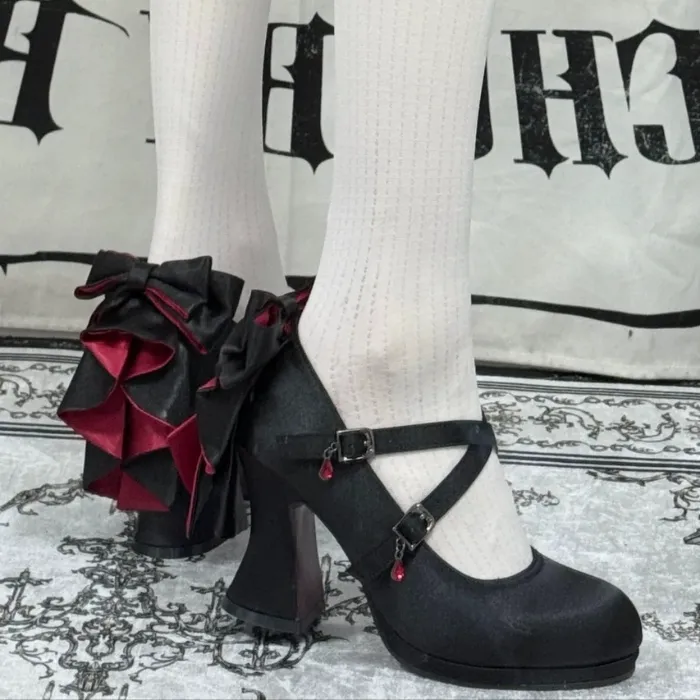 Black and red heels