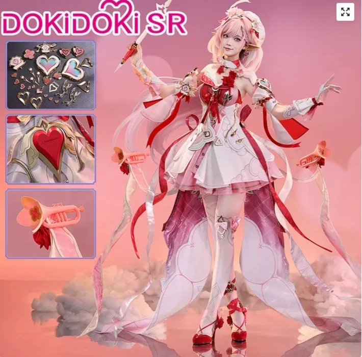 【Ready For Ship】DokiDoki-SR Game Honkai Impact 3rd Cosplay Elysia Costume Messenger of Love New Battle Suit | Props Only-One Size-Ready For Ship